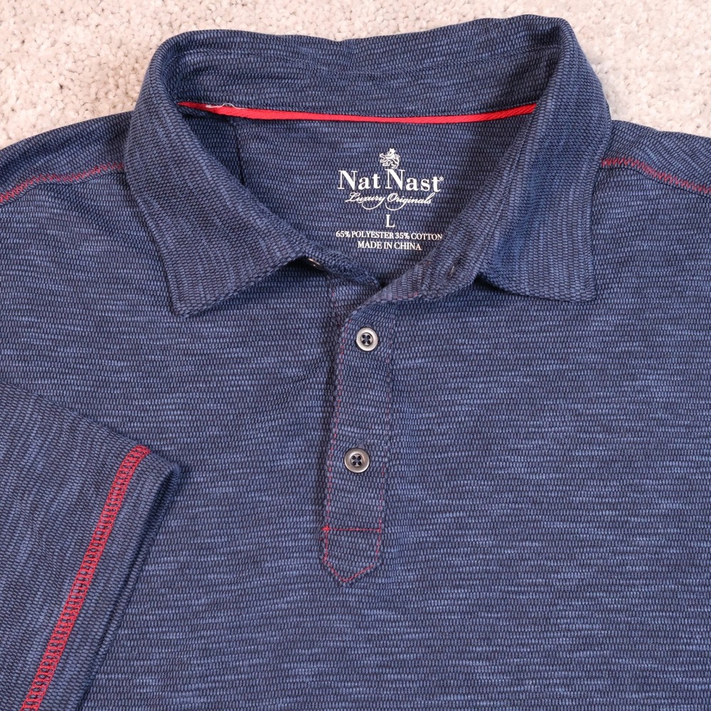 Nat Nast Luxury‎ Originals Polo Shirt Short Sleeve Knit Casual Mens Size L